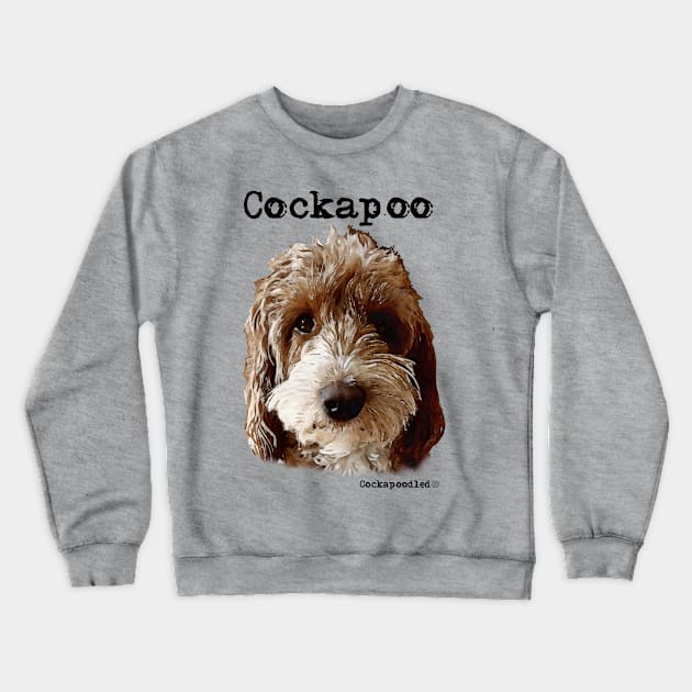 Red and White Cockapoo / Spoodle and Doodle Dog Crewneck Sweatshirt by WoofnDoodle 